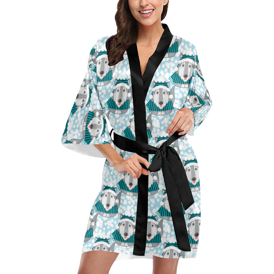 Alaskan Malamute Pattern Print Design 01 Women's Short Kimono