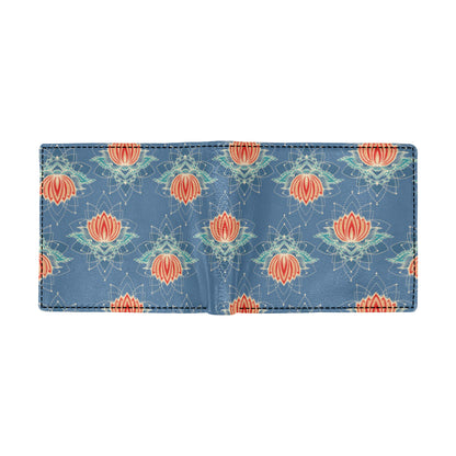 lotus Boho Pattern Print Design LO07 Men's ID Card Wallet
