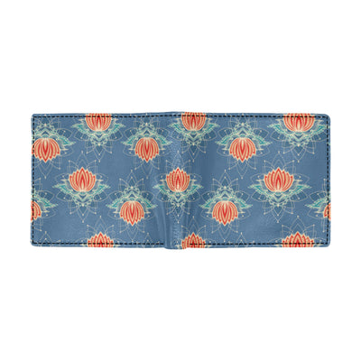 lotus Boho Pattern Print Design LO07 Men's ID Card Wallet