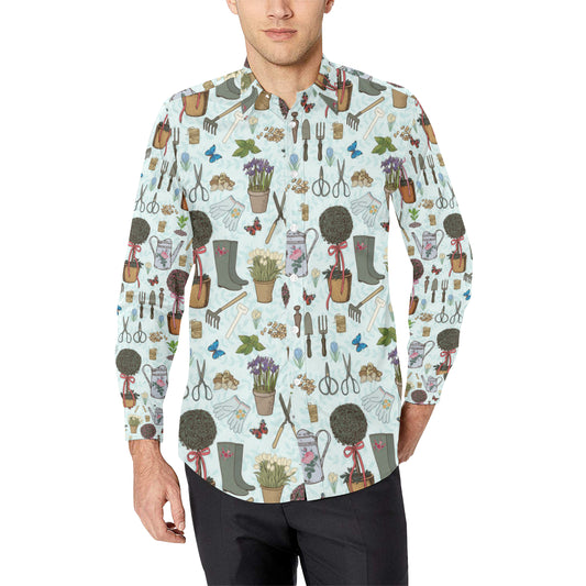 Gardening Pattern Print Design G01 Men's Long Sleeve Shirt