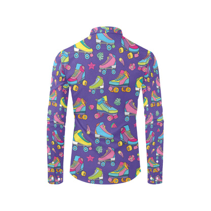 Roller skate Colorful Pattern Print Design A05 Men's Long Sleeve Shirt