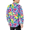 Peace Sign Colorful Pattern Print Design A02 Men's Long Sleeve Shirt