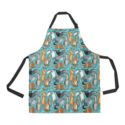 Ferret Pattern Print Design 03 Apron with Pocket