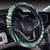 Sun Spot Tropical Palm Leaves hower Curtain Steering Wheel Cover with Elastic Edge