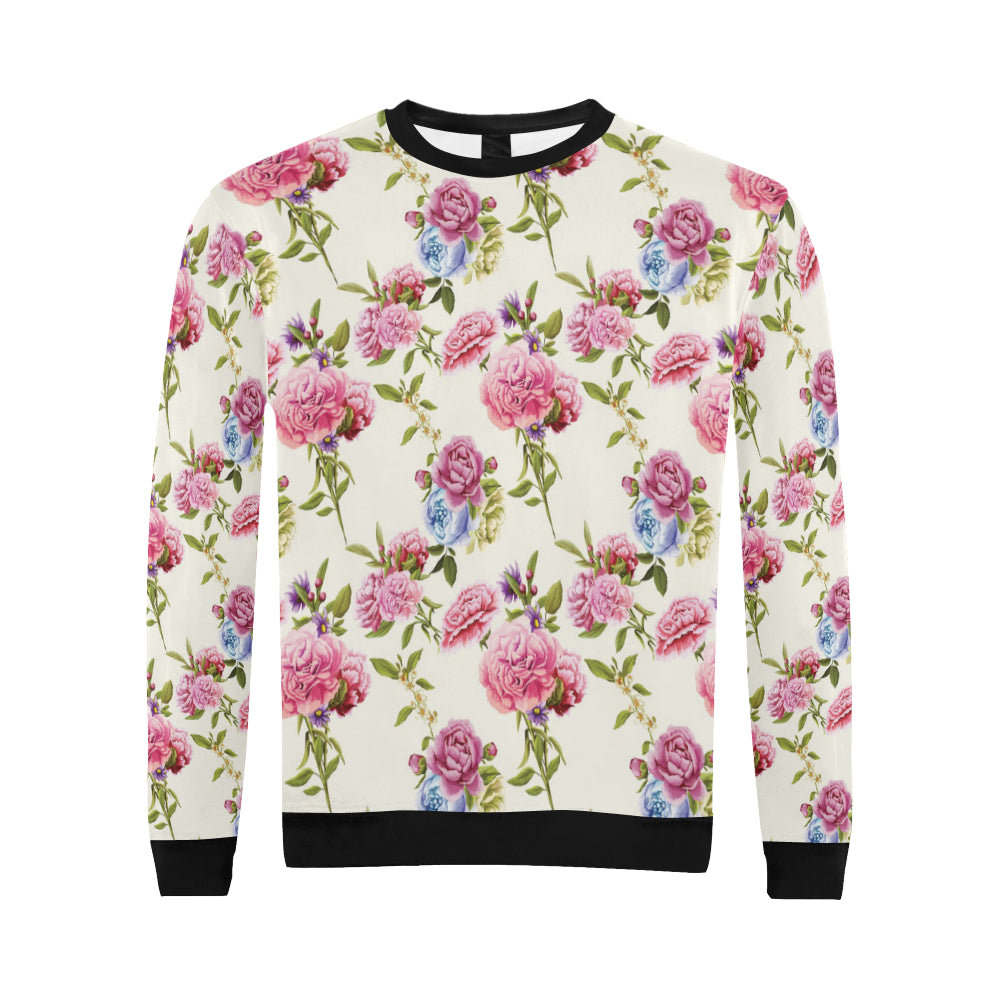 Carnations Pattern Print Design CN02 Men Long Sleeve Sweatshirt