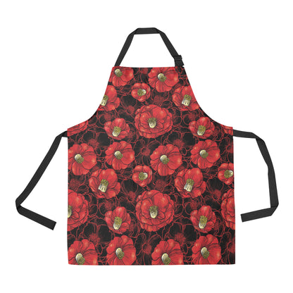 Camellia Pattern Print Design CM06 Apron with Pocket