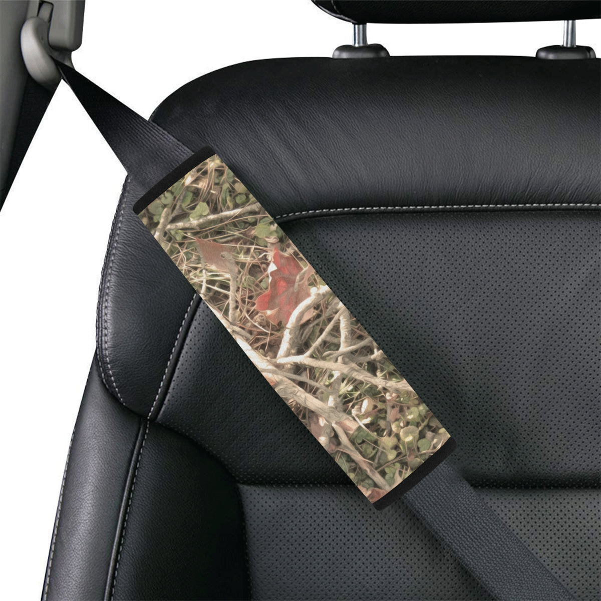 Camouflage Realistic Tree Authumn Print Car Seat Belt Cover