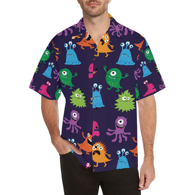 Monster Cartoon Pattern Print Design 02 Men's Hawaiian Shirt