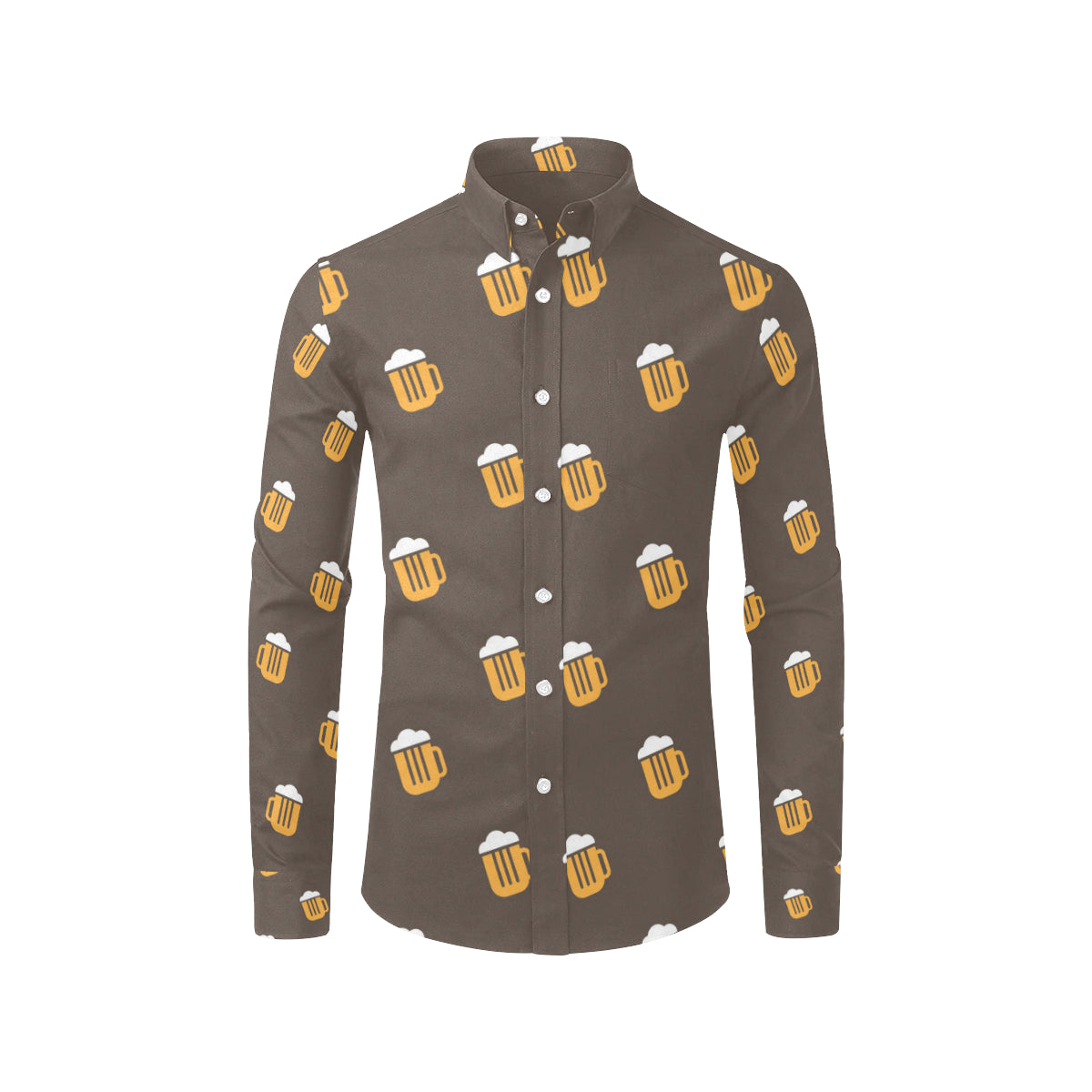 Beer Pattern Print Design 01 Men's Long Sleeve Shirt