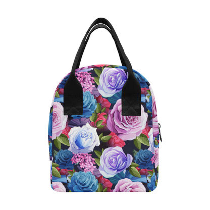 Rose Pattern Print Design RO09 Insulated Lunch Bag