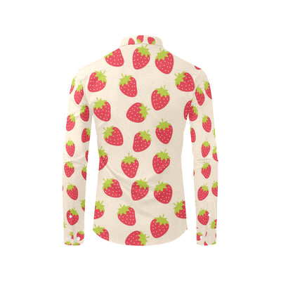 Strawberry Pattern Print Design SB02 Men's Long Sleeve Shirt