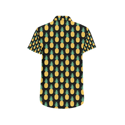 Pineapple Pattern Print Design A03 Men's Short Sleeve Button Up Shirt