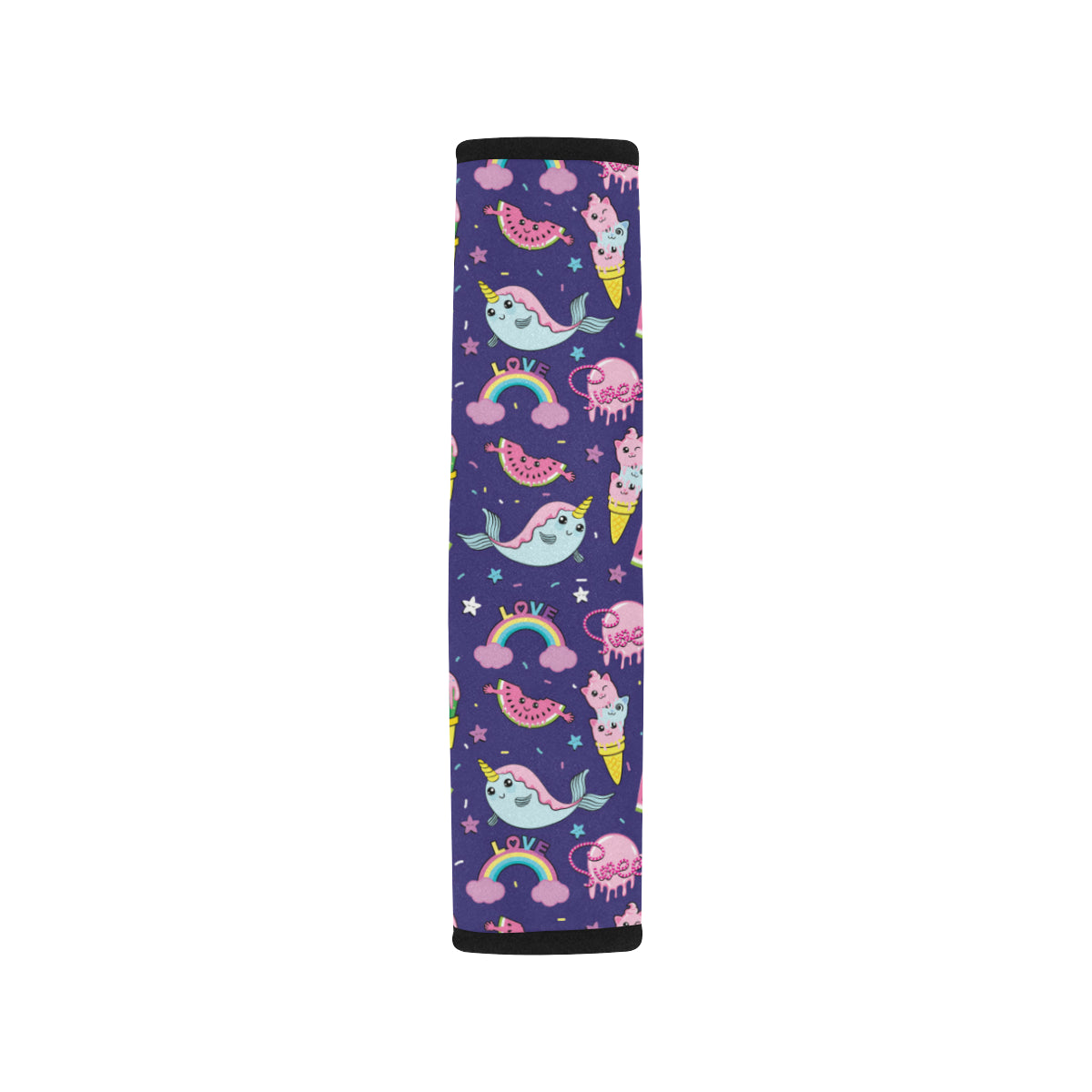 Narwhal Cute Pattern Print Design 02 Car Seat Belt Cover