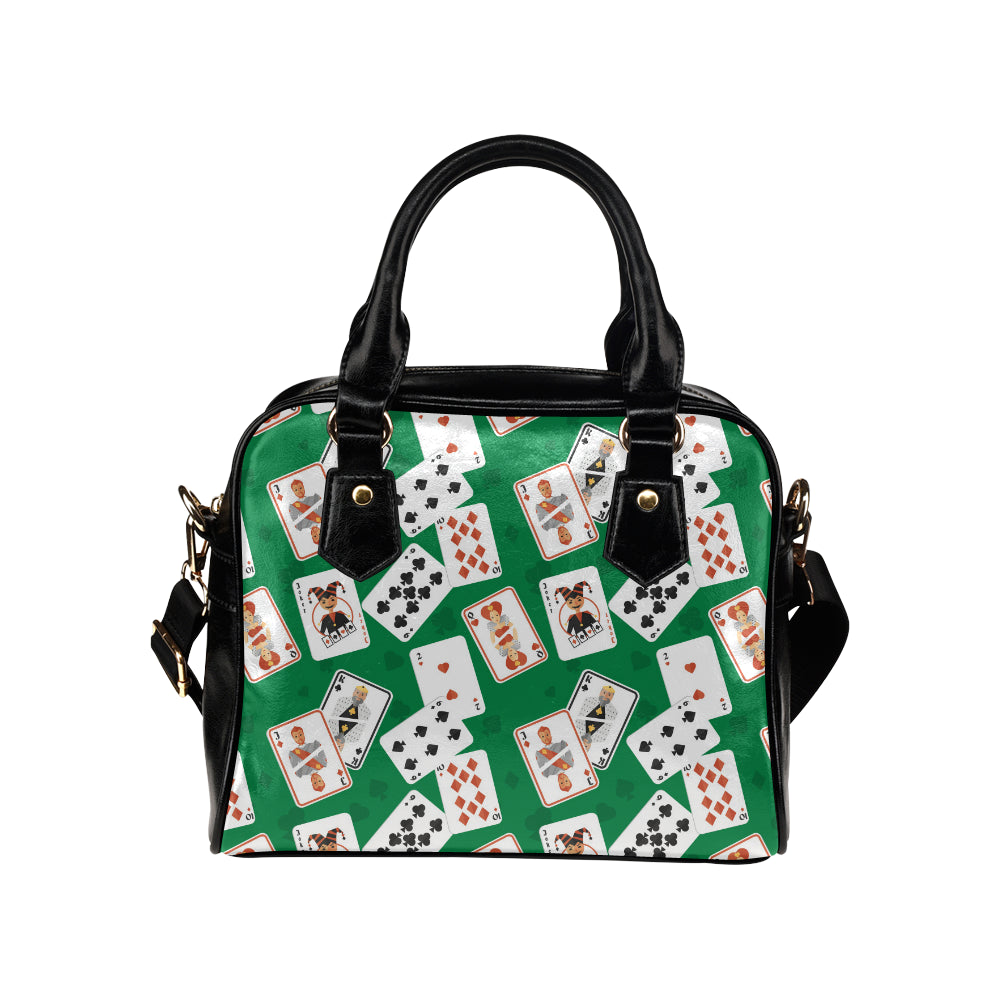 Poker Cards Pattern Print Design A03 Shoulder Handbag