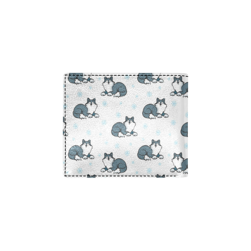 Alaskan Malamute Pattern Print Design 03 Men's ID Card Wallet