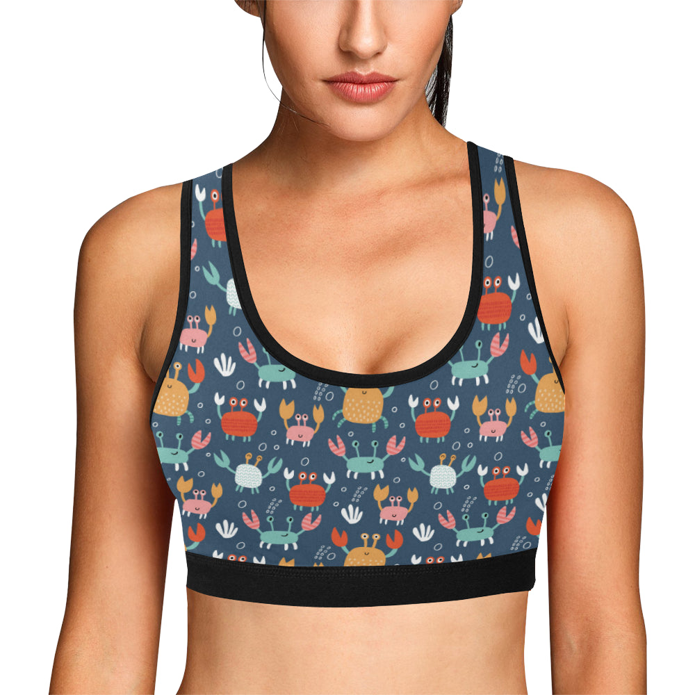 Crab Pattern Print Design 05 Sports Bra