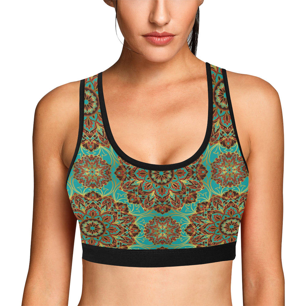 Medallion Pattern Print Design 02 Sports Bra