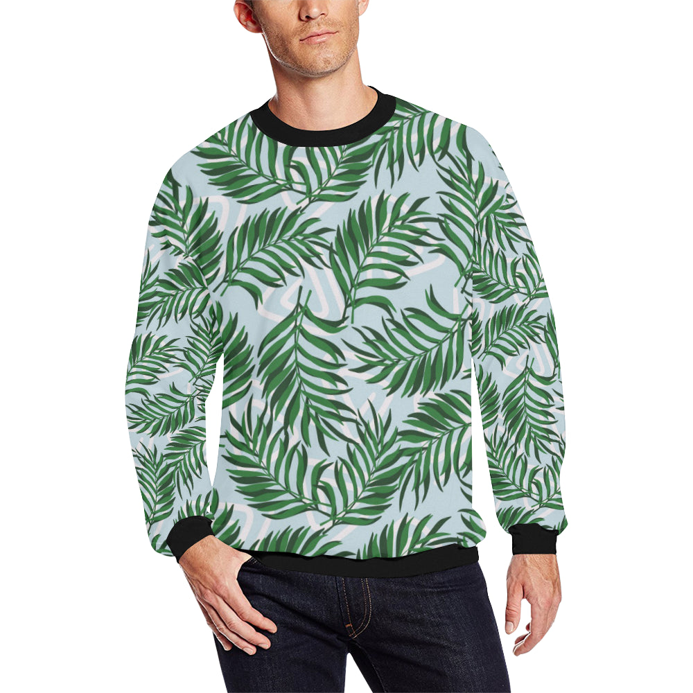 Palm Leaves Pattern Print Design PL06 Men Long Sleeve Sweatshirt