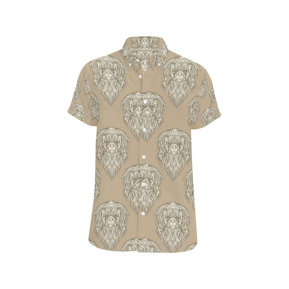 Pekingese Pattern Print Design A01 Men's Short Sleeve Button Up Shirt