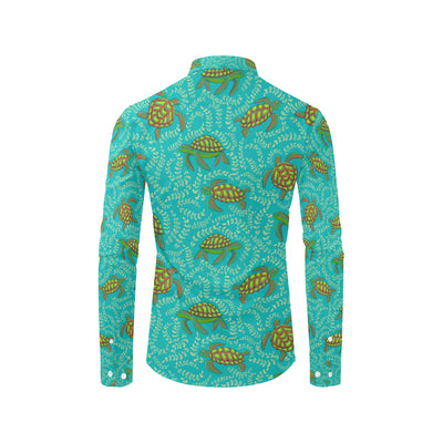 Sea Turtle Pattern Print Design T010 Men's Long Sleeve Shirt