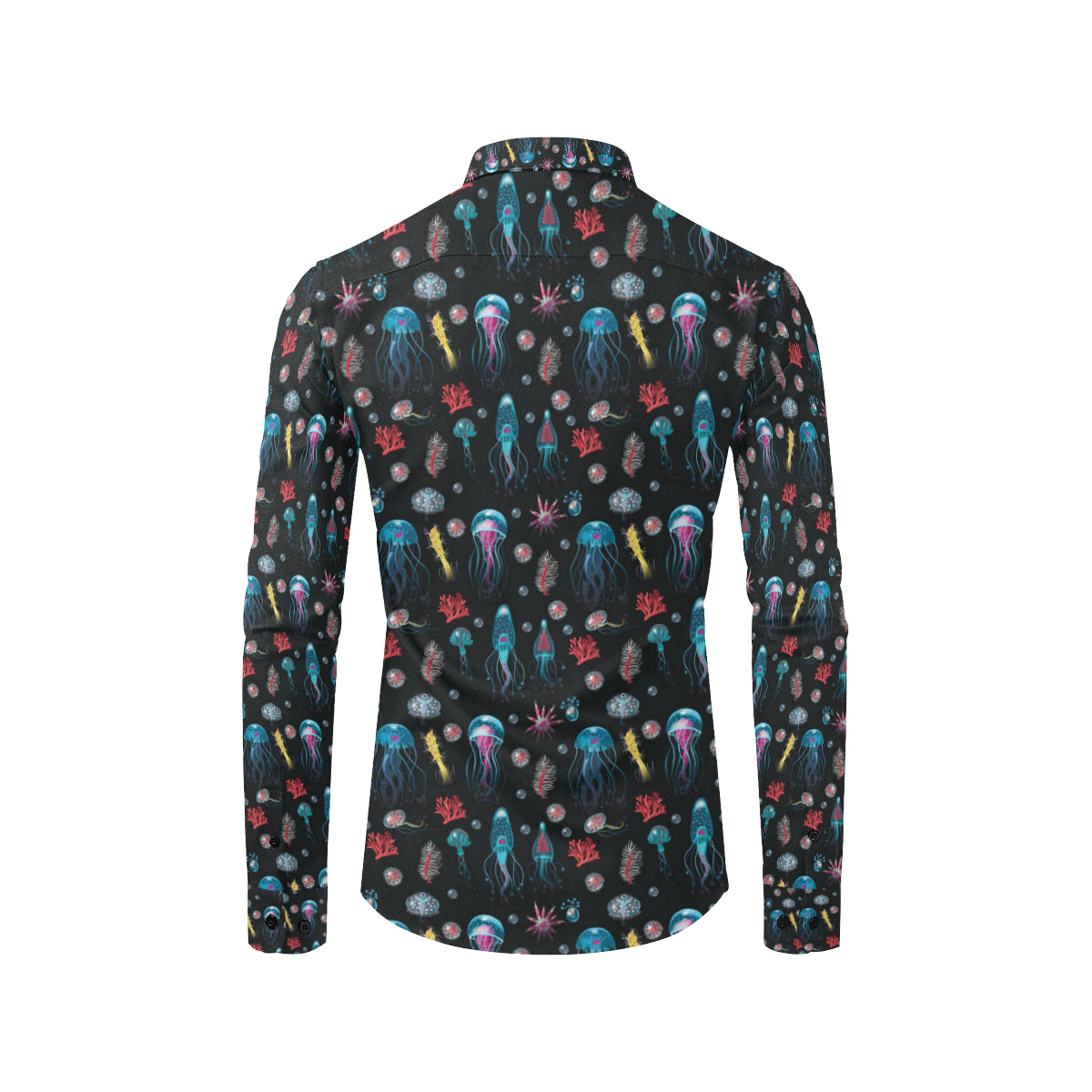 Jellyfish Underwater Print Men's Long Sleeve Shirt