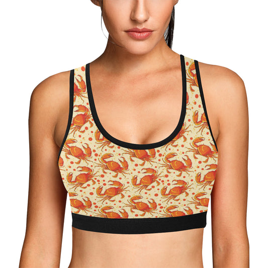 Crab Pattern Print Design 01 Sports Bra