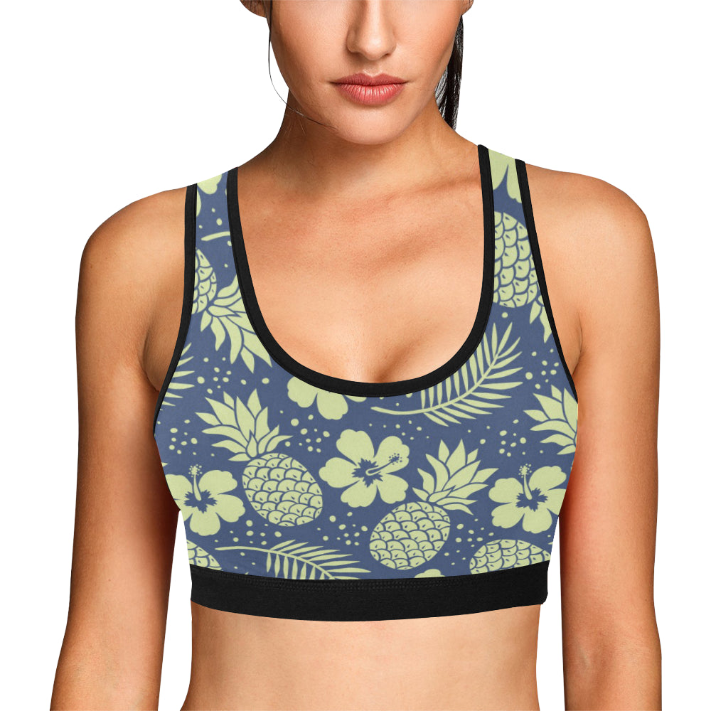 Pineapple Pattern Print Design PP07 Sports Bra