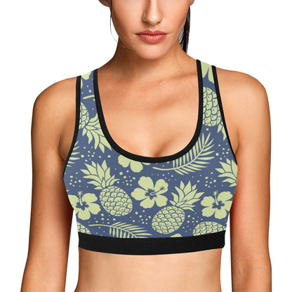 Pineapple Pattern Print Design PP07 Sports Bra