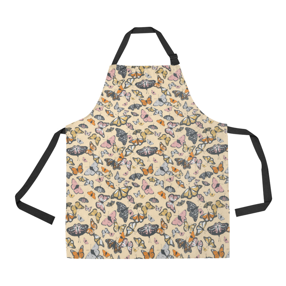 Butterfly Pattern Print Design 04 Apron with Pocket