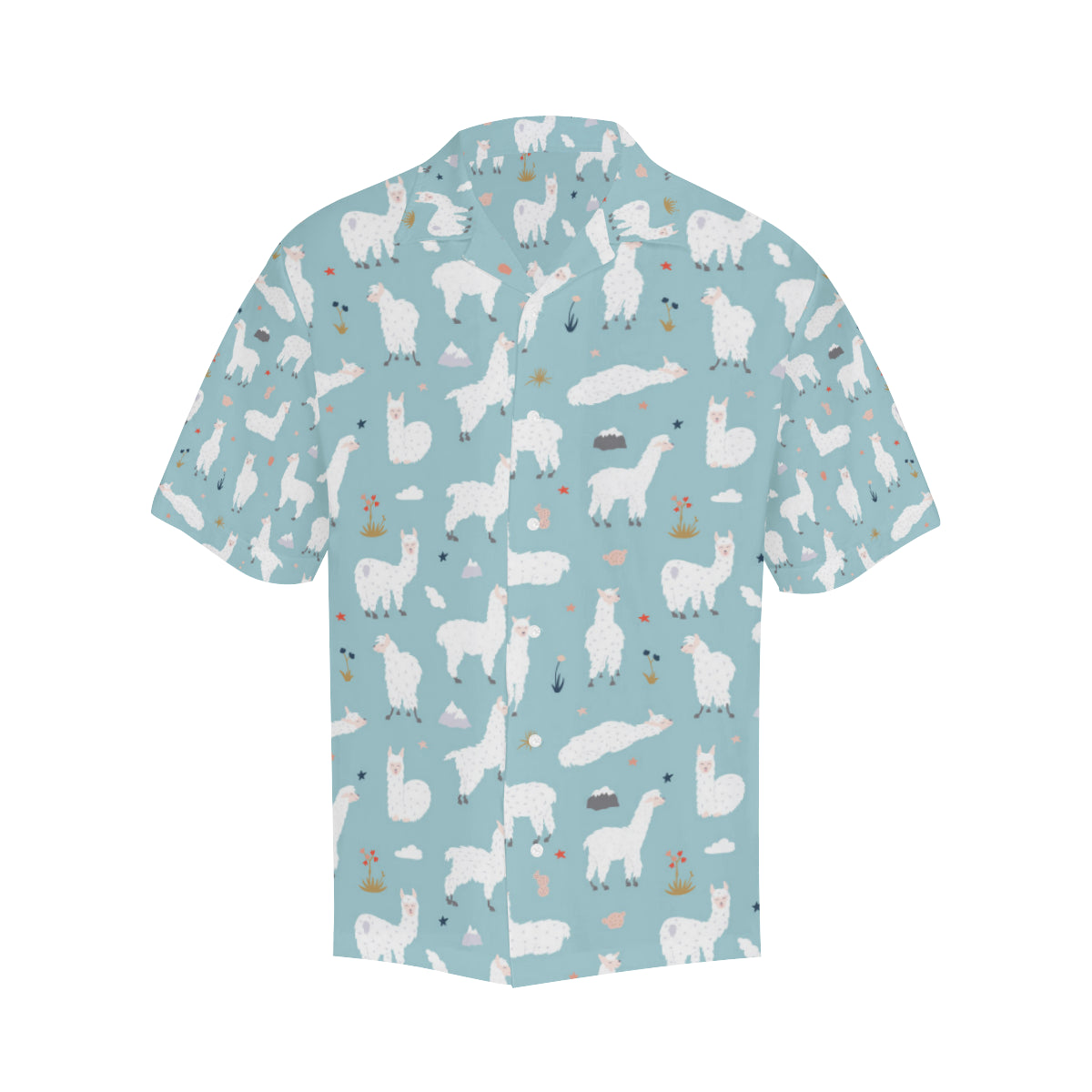 Alpaca Pattern Print Design 02 Men's Hawaiian Shirt