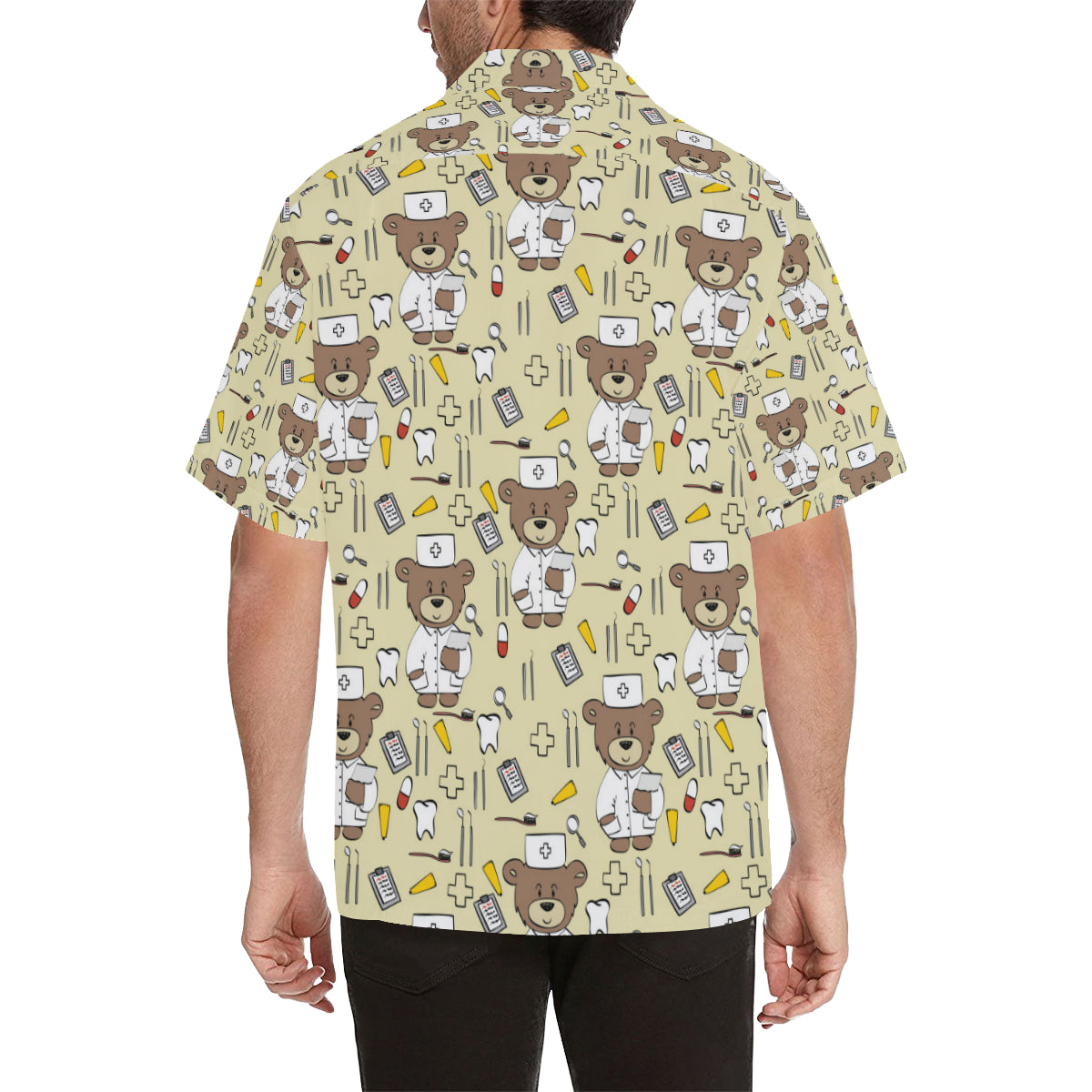 Nurse Bear Pattern Print Design A02 Men's Hawaiian Shirt