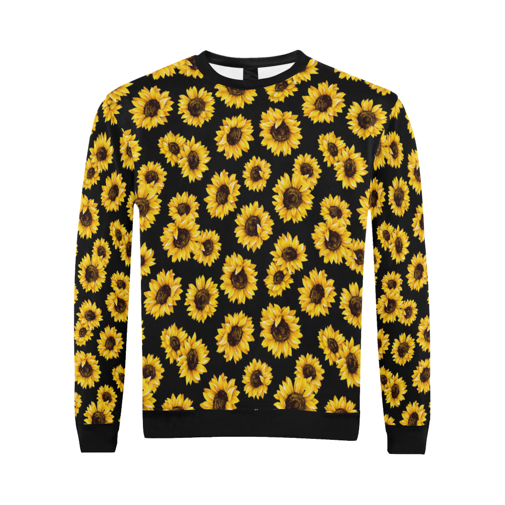 Sunflower Pattern Print Design SF05 Men Long Sleeve Sweatshirt