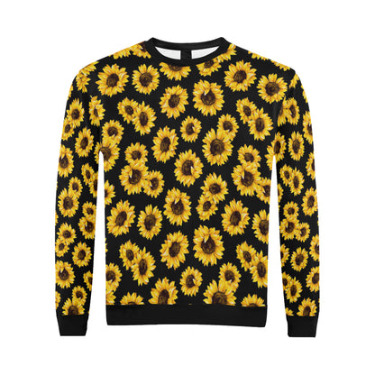 Sunflower Pattern Print Design SF05 Men Long Sleeve Sweatshirt