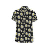 Daisy Pattern Print Design DS01 Men's Short Sleeve Button Up Shirt