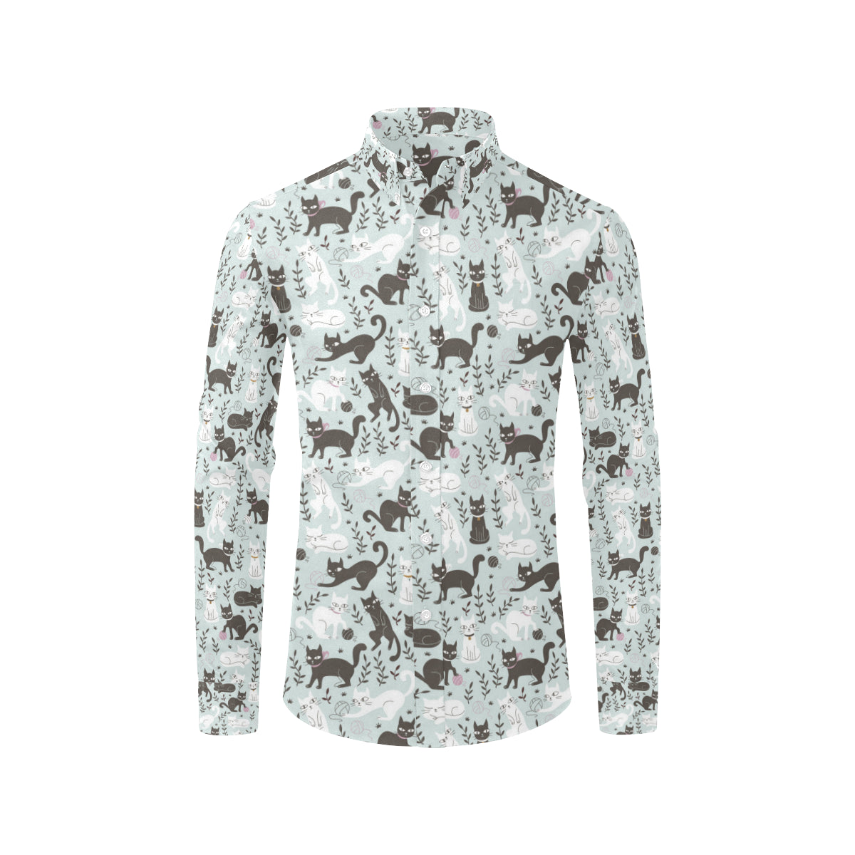 Cat Pattern Print Design 08 Men's Long Sleeve Shirt