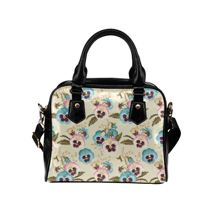 Pansy Pattern Print Design A02 Shoulder Handbag