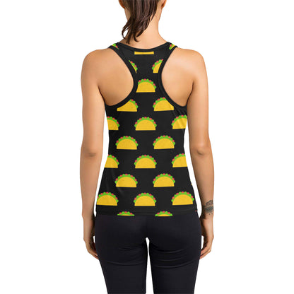 Taco Pattern Print Design TC06 Women's Racerback Tank Top