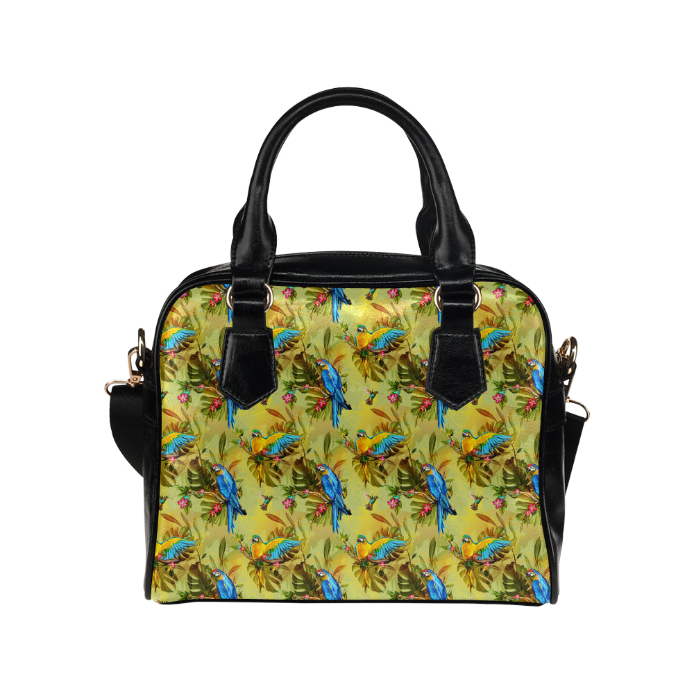 Parrot Pattern Print Design A02 Shoulder Handbag