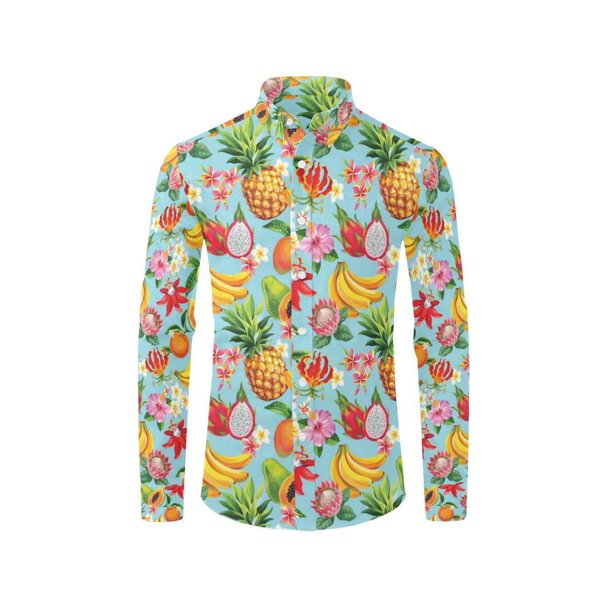 Tropical Fruits Pattern Print Design TF01 Men's Long Sleeve Shirt