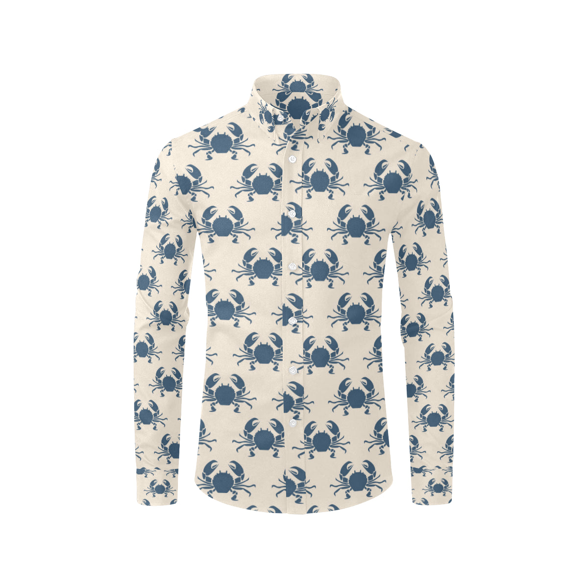 Crab Pattern Print Design 02 Men's Long Sleeve Shirt