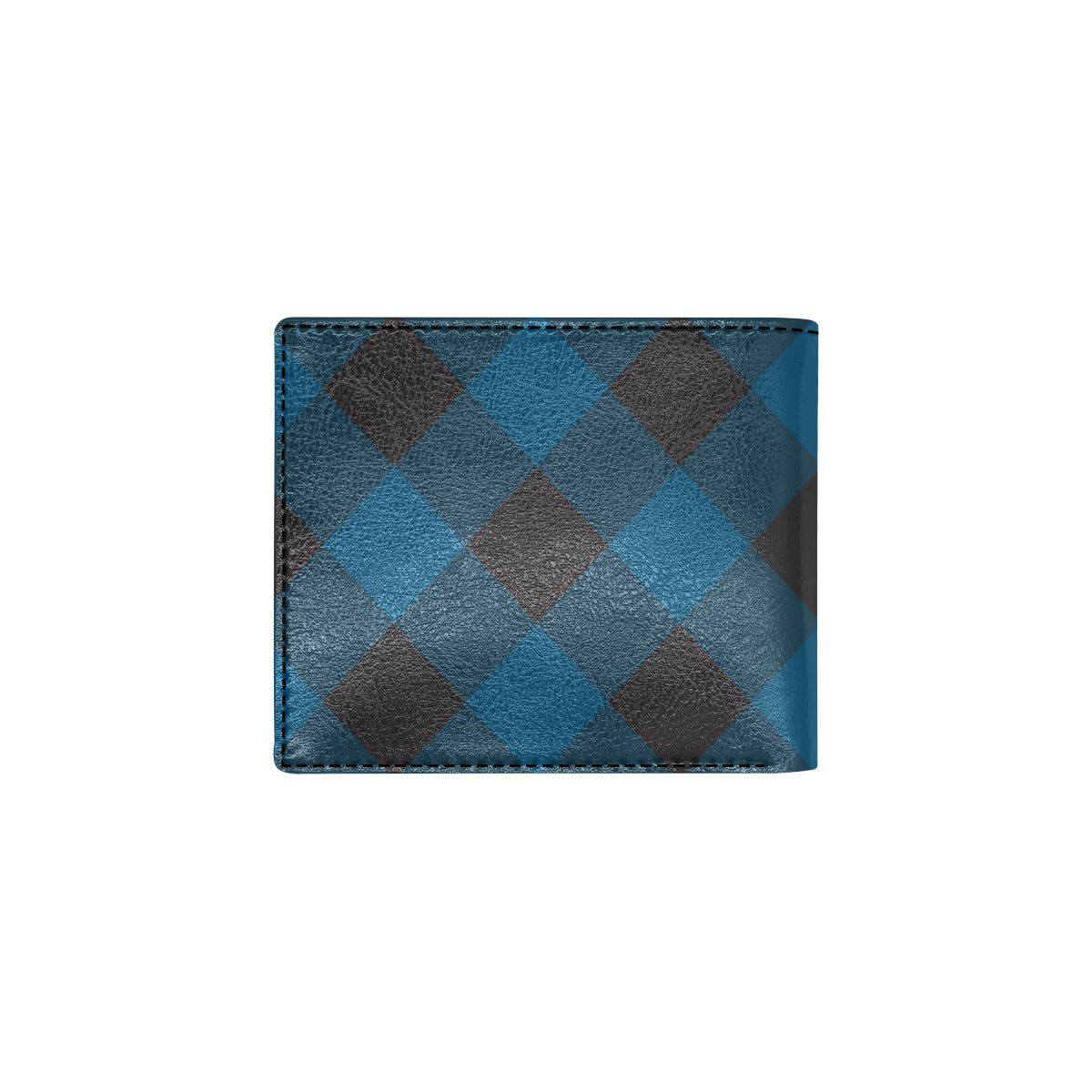 Plaid Blue Pattern Print Design A04 Men's ID Card Wallet