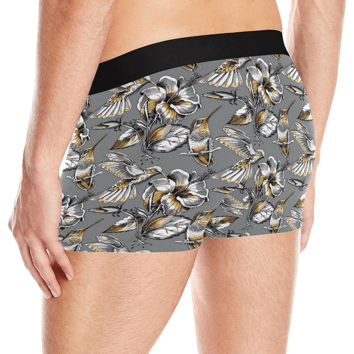 Hummingbird Pattern Print Design 02 Men's Boxer Briefs