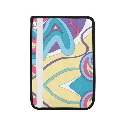 Funky Retro Pattern Print Design A01 Car Seat Belt Cover