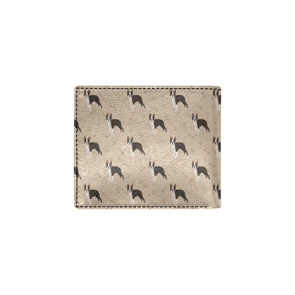 Boston Terrier Pattern Print Design 02 Men's ID Card Wallet