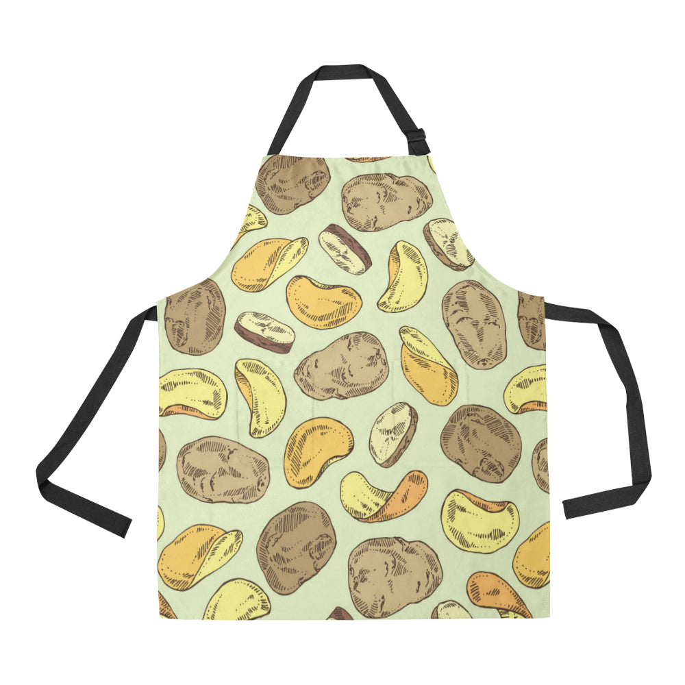 Potato Pattern Print Design A03 Apron with Pocket