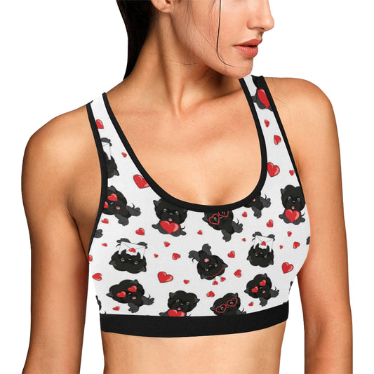 Affenpinscher Pattern Print Design 01 Sports Bra