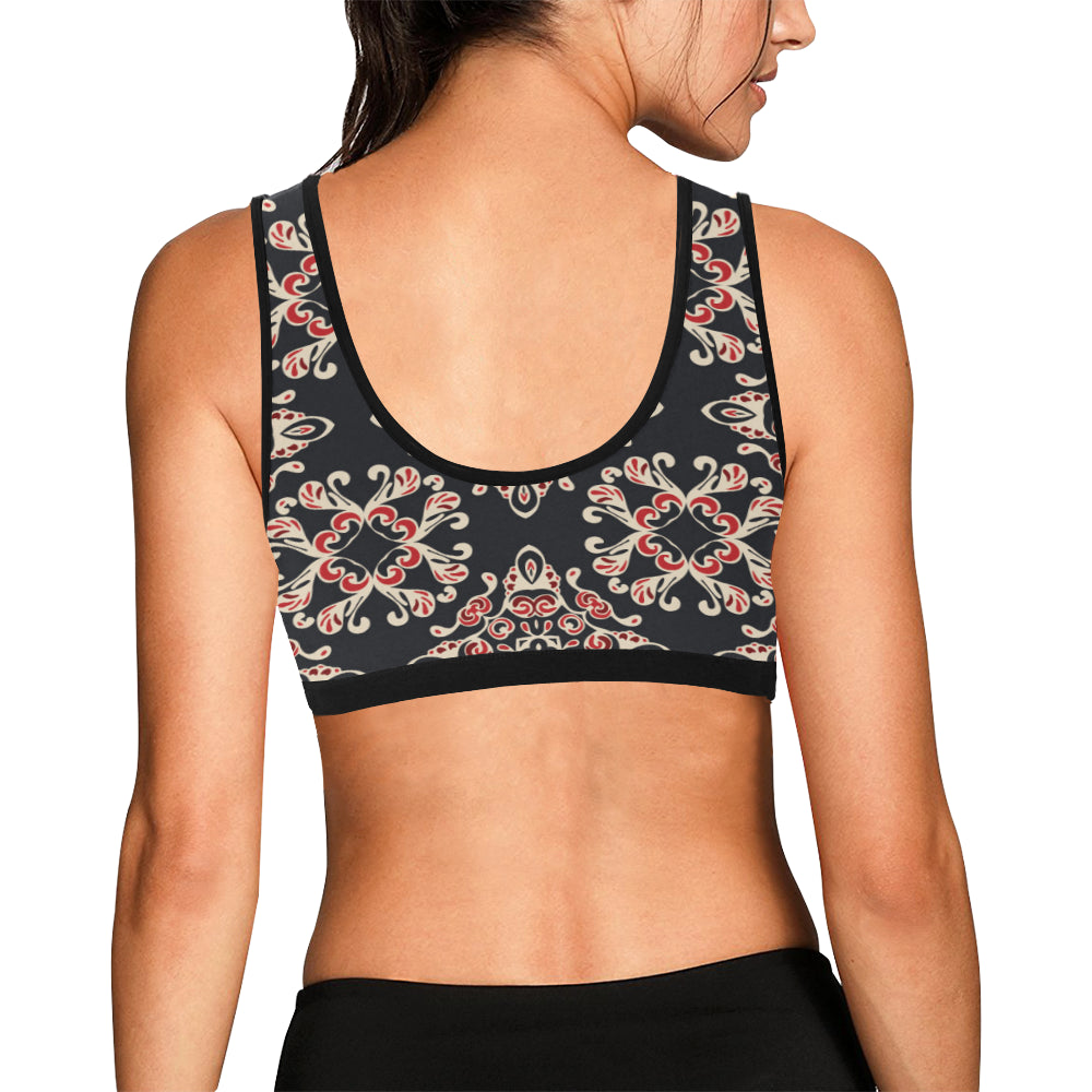 Medallion Pattern Print Design 01 Sports Bra
