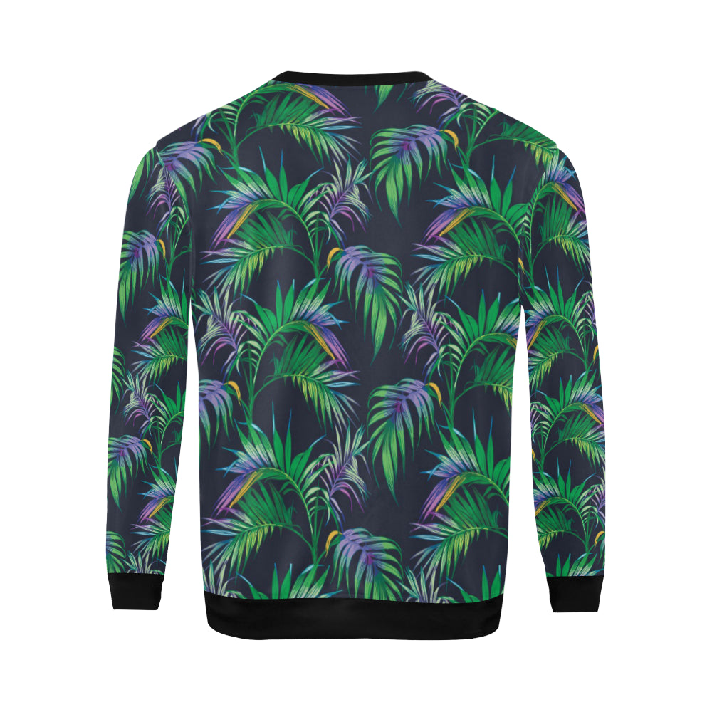 Palm Leaves Pattern Print Design PL04 Men Long Sleeve Sweatshirt