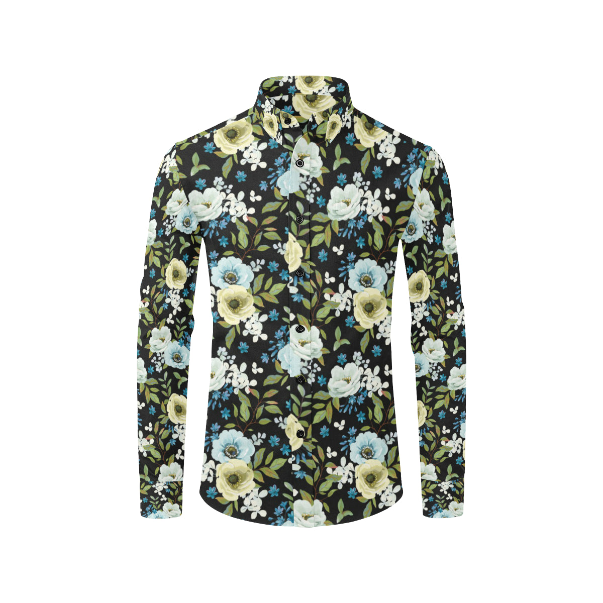 Anemone Pattern Print Design AM03 Men's Long Sleeve Shirt