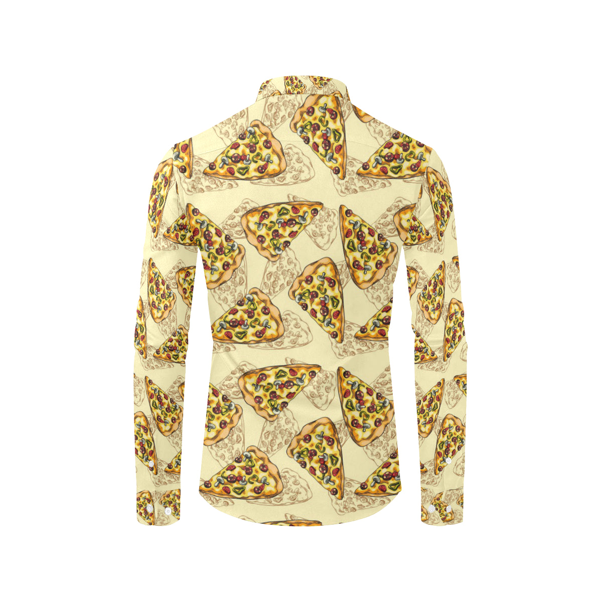 Pizza Pattern Print Design A01 Men's Long Sleeve Shirt